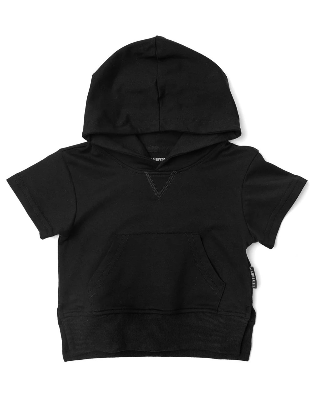 Little Bipsy Black Short-Sleeve Hooded Sweatshirt 6-12 months